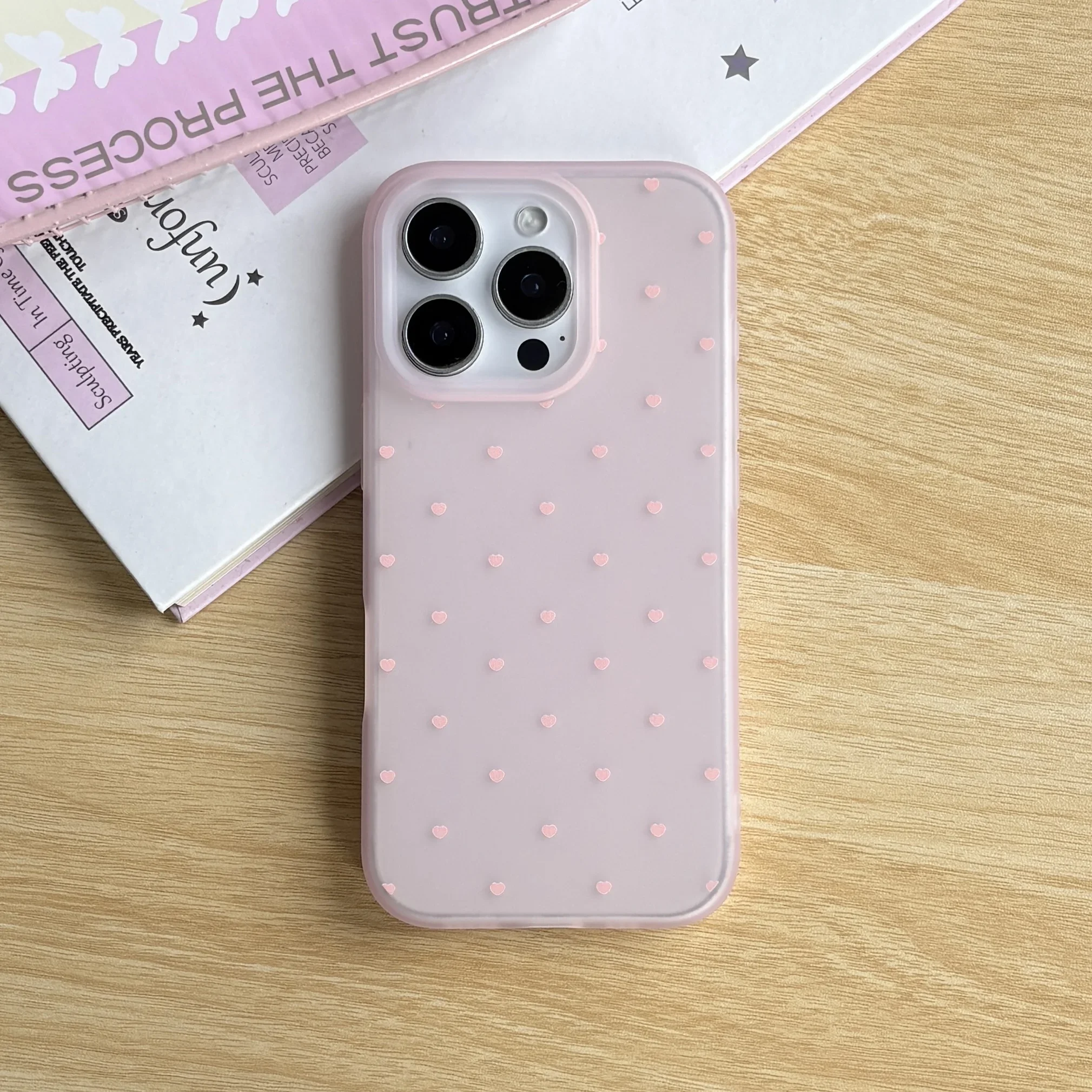 Full-Screen Pink Heart Shape Pattern Phone Case For iPhone 17 16 15 14 13 12 11 Pro MAX MINI XR XS 78 Plus 17air 16e Soft Cover - view 6