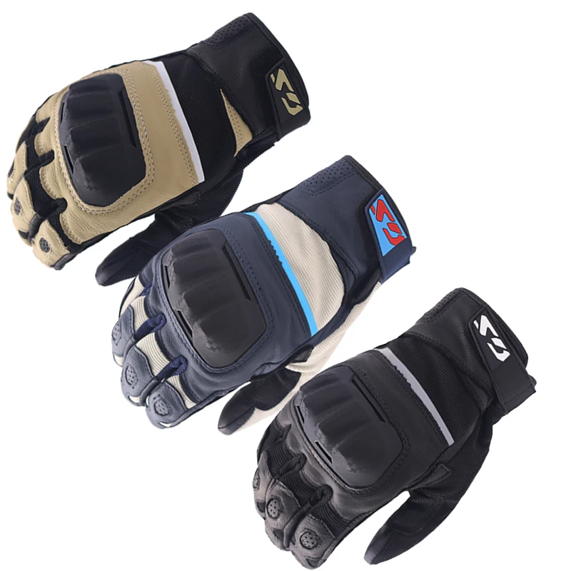 3 Color Motorcycle Motorbike GS Gloves For BMW Motorrad Adventure Leather Racing Team Gloves All Sizes M-XXL