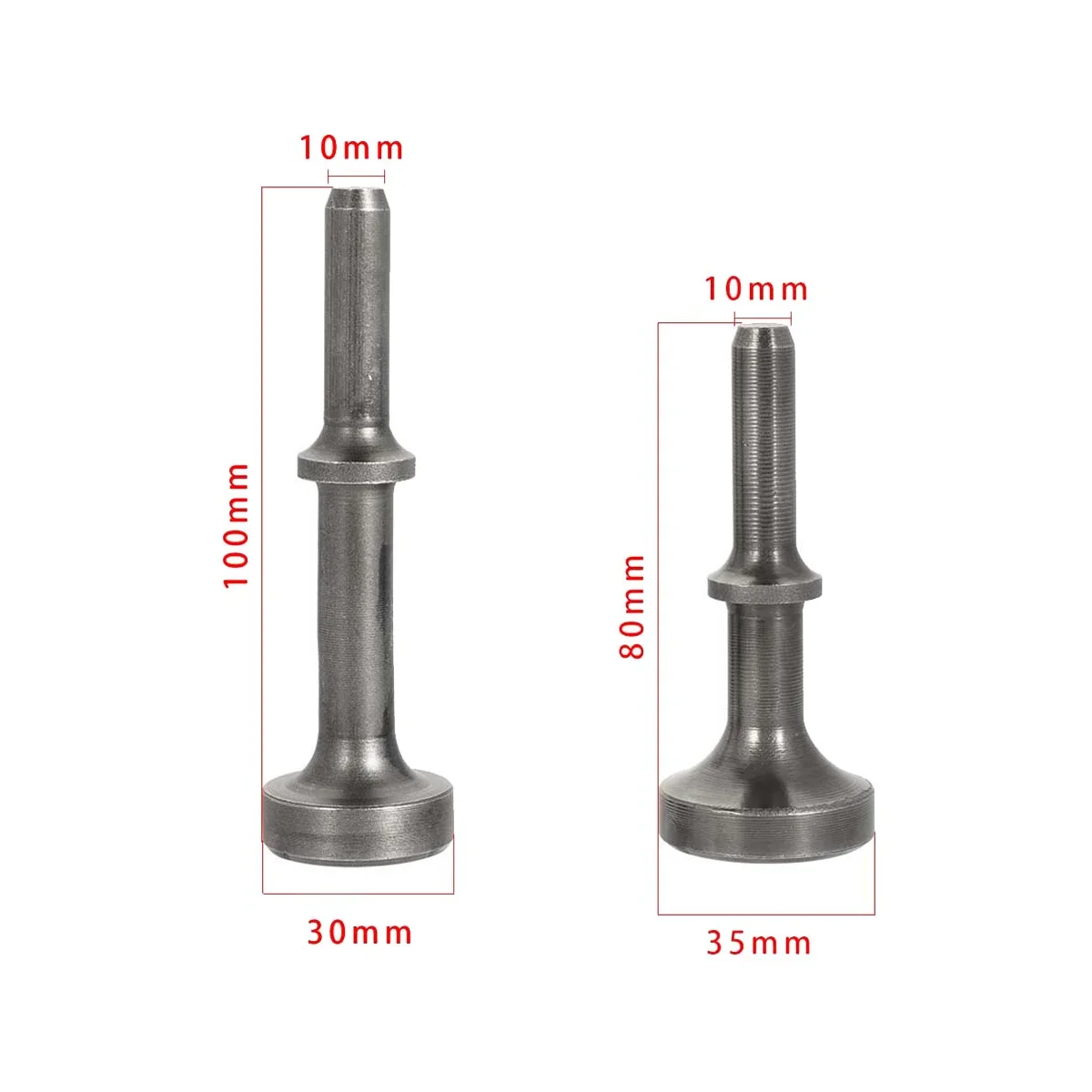 Martillo de pala de acero, herramienta eléctrica de longitud extendida, 80mm/100mm, 2 unidades