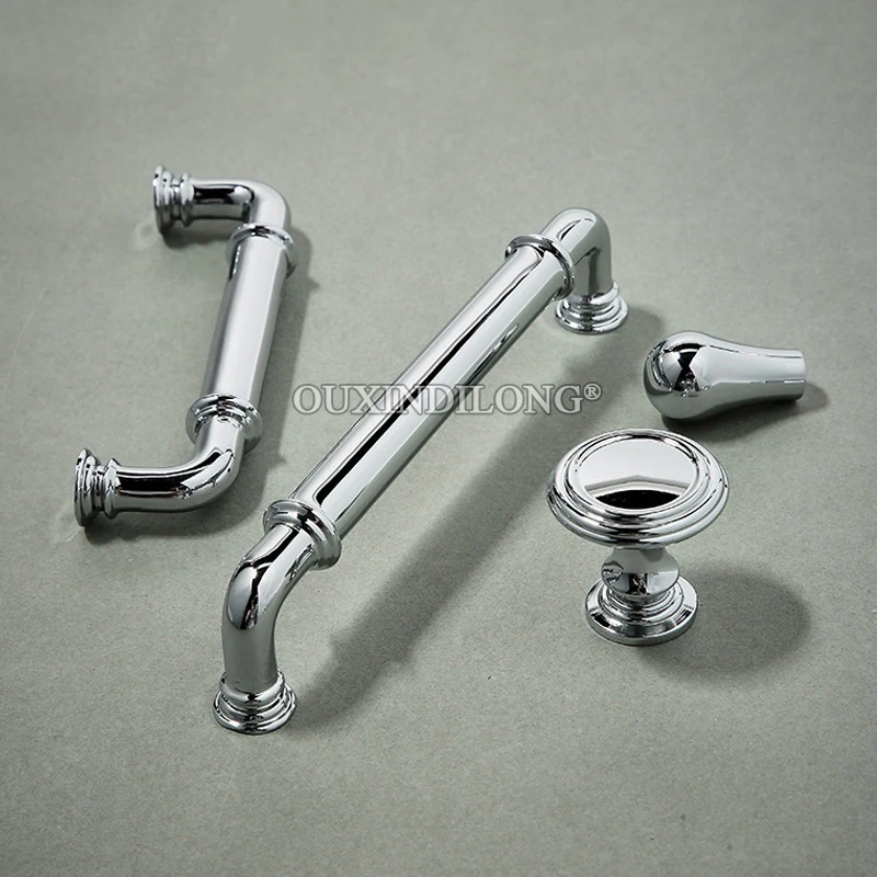 

High-end 10PCS Solid Brass Chromed Furniture Pulls Handles Drawer Knobs Cupboard Wardrobe Closet Dresser Wine Cabinet Pulls Knob