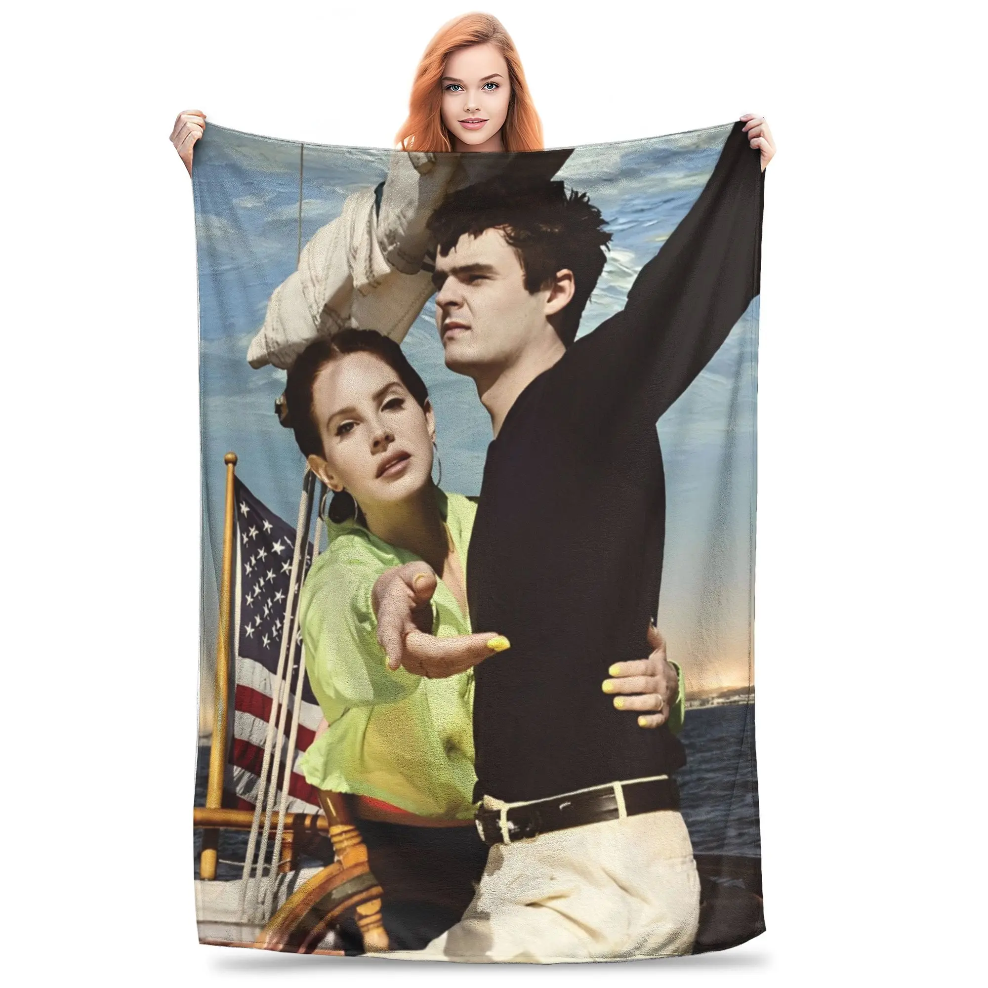 

American Singer Lana Del Rey Blanket Pop Culture Music Flannel Novelty Warm Throw Blankets for Chair Covering Sofa Decoration