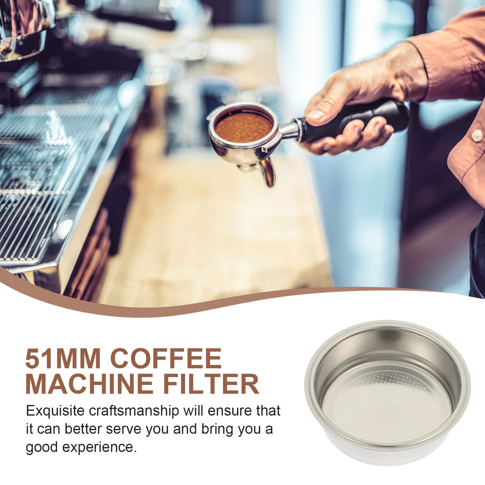 

51MM Stainless Filter Basket Porous Design Espresso Machine Accessory Reusable Coffee Maker Filter Suitable Gifts