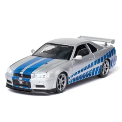 NEW 1:32 Nissan Skyline Ares GTR R34 Diecasts & Toy Vehicles Metal Toy Car Model High Simulation Pull Back Collection Kids Toys