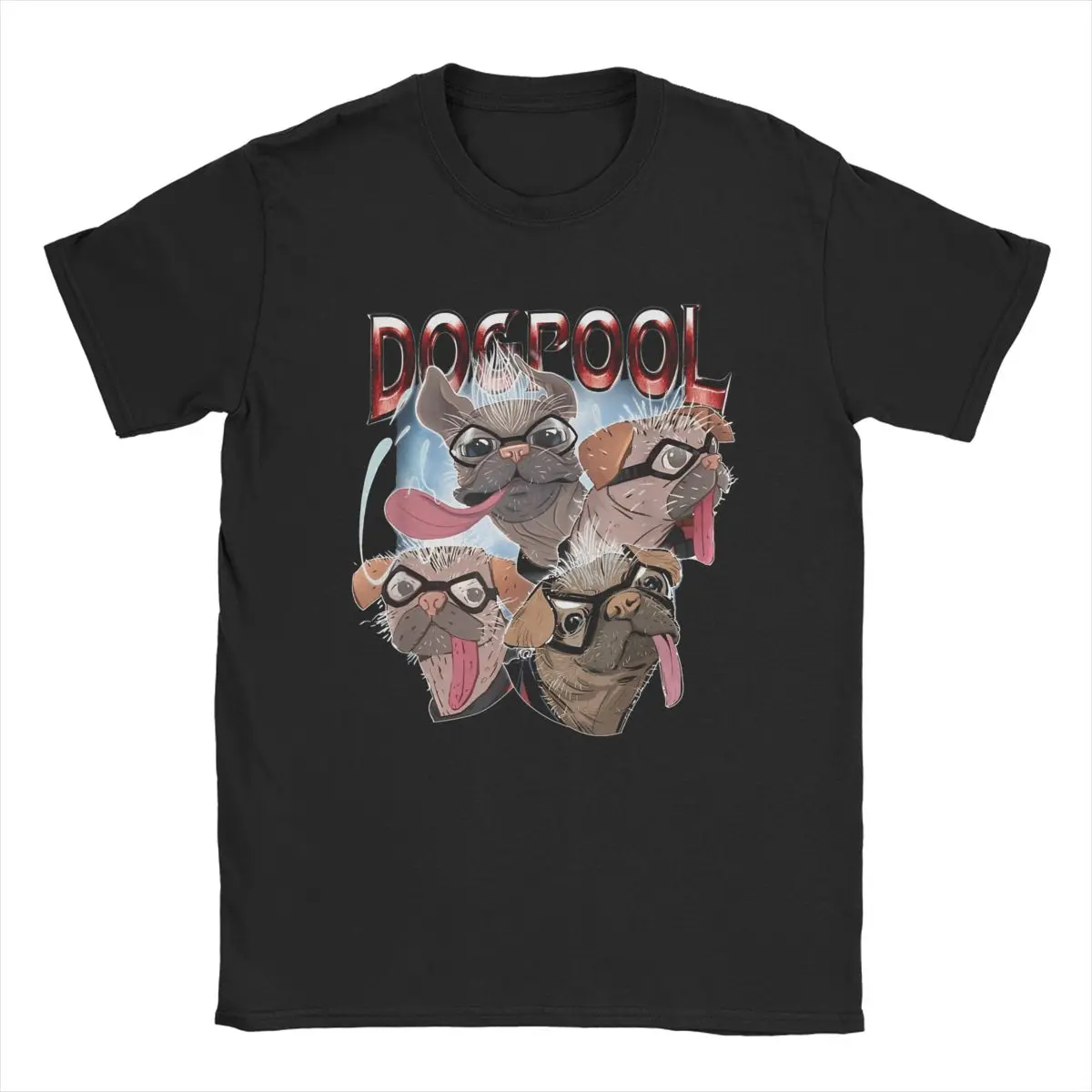デッドプール & ウルヴァリン ドッグプール スケッチ Tシャツ メンズ ヒーロー フェイス ノベルティ コットン Tシャツ 半袖 Tシャツ 新商品