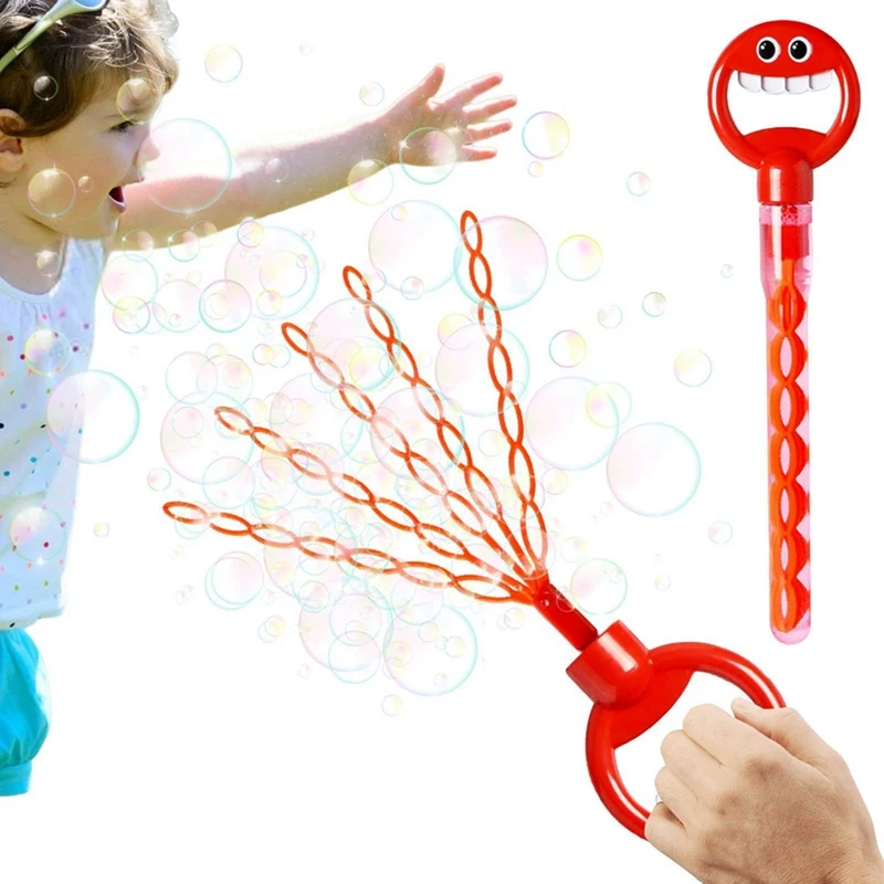 Bubble Wands,32 Hole Smiling Face Bubble Stick,Summer Toy,Bubble Stick Blower Maker,Outdoor/Indoor Activity Use,Easter