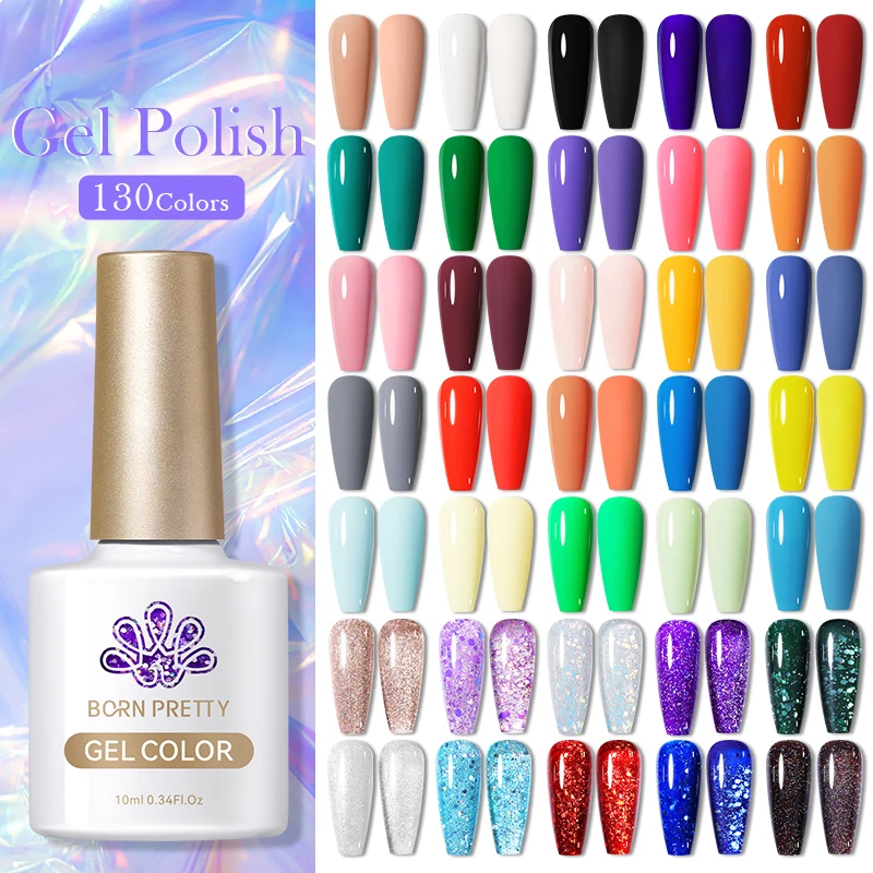 BORN PRETTY 1PC 130 Colors Gel Nail Polish 10ml Nail Art Salon Spring Summer Color Semi Permanent Varnish Ultraviolet LED