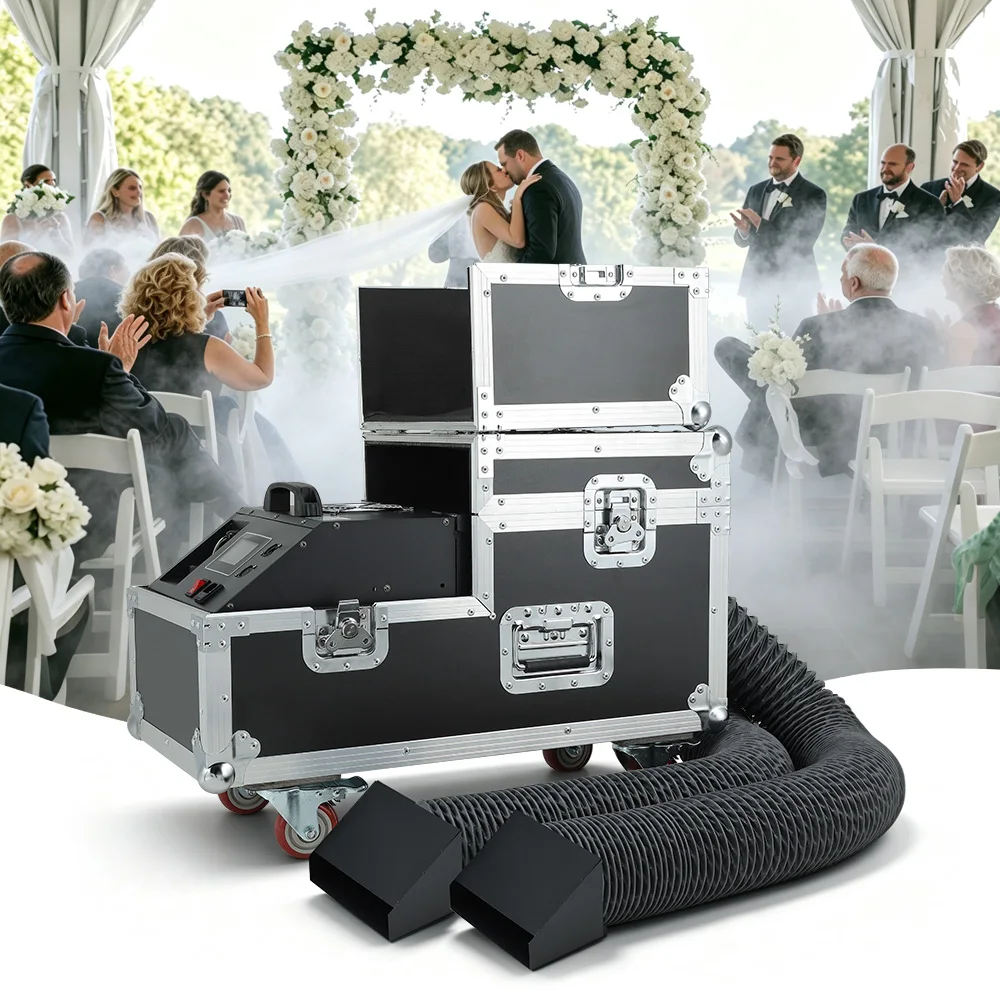 Macchina del fumo a doppia emissione d'acqua da 2000W, macchina per nebbia d'acqua, macchina per nebbia bassa, attrezzatura per effetti speciali, Natale, matrimonio, feste, KTV, palcoscenico