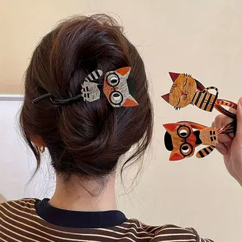 件組可愛卡通貓咪亞克力髮夾,適合女性和女孩佩戴——聖誕節和新年完美禮物 10 最佳銷售 貓毛夾 - №1