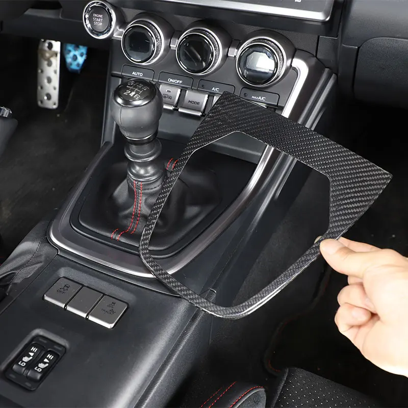 For Toyota 86 Subaru BRZ 2022 Car Gear Shift Panel Frame Cover Trim Sticker Real Carbon Fiber Gearbox protection manual version