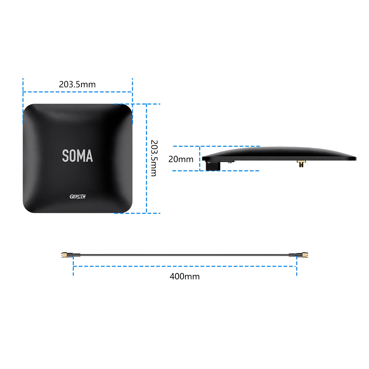 

GEPRC SOMA 5.8G Directional Flat Patch Antenna RHCP 17dBi High Gain 4.9-6GHz Frequency for FPV RC Drone Racing Long Range