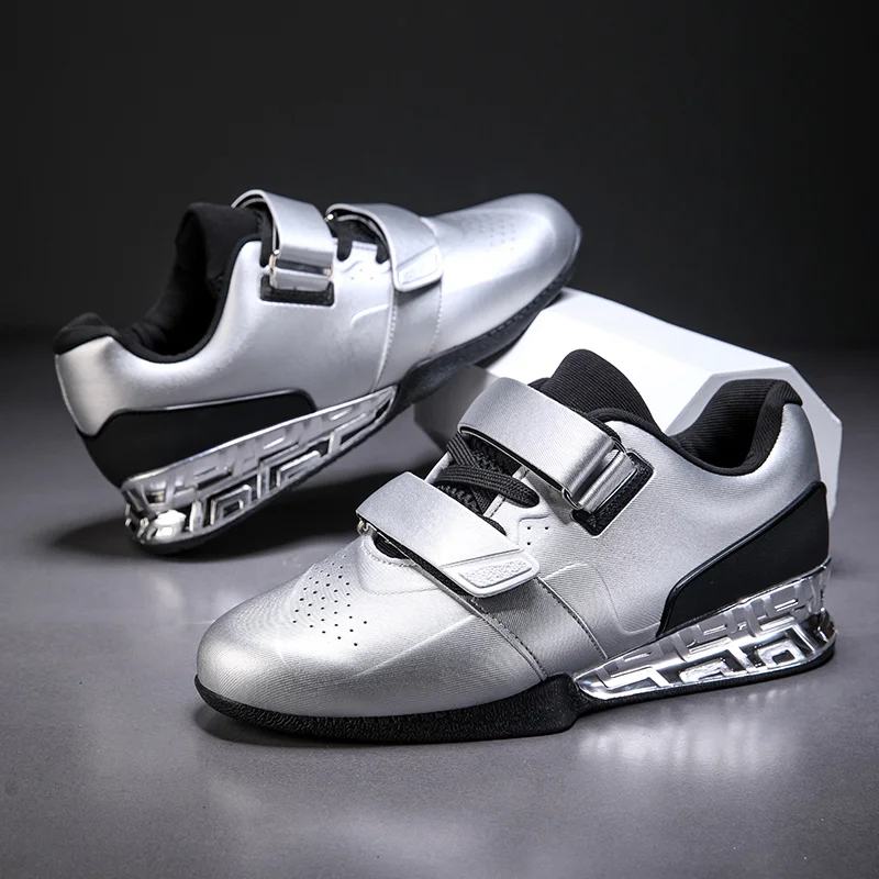 2024 New Men's Balance Weightlifting Boots Indoor Training Shoes Silver Black Gold Men's Strength Weightlifting Shoes