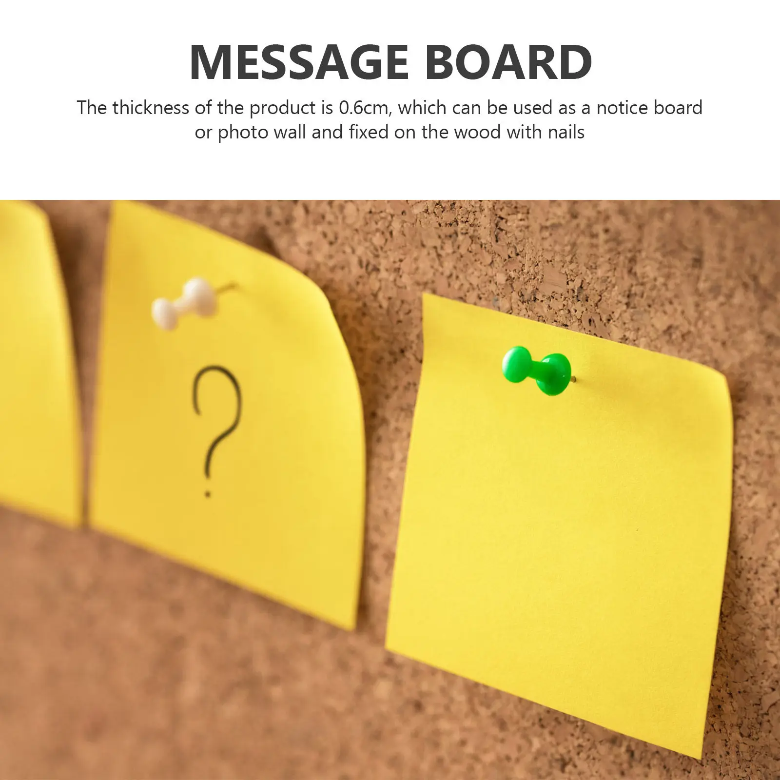 2Pcs Cork Boards Wood Message Boards Photo Display Home Wall Decor Multifunctional Bulletin Memo Board