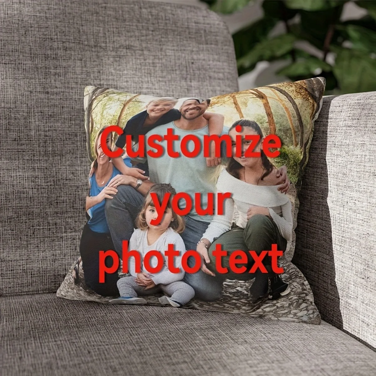 1 Personalized Photo Cushion Cover – Suitable for Various Room Types – Machine Washable, High-Quality & Durable