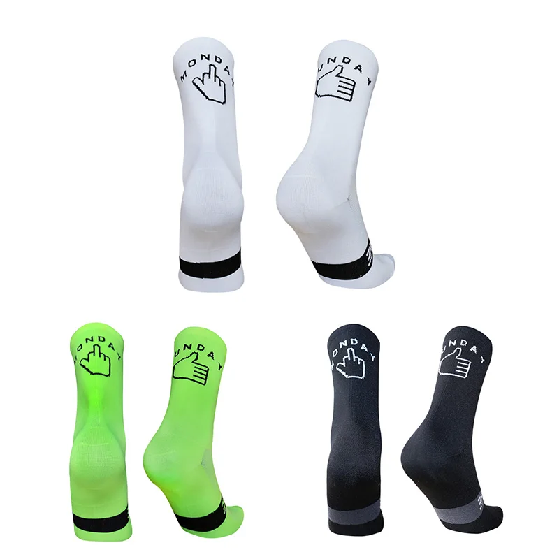 

New Sport Running Cycling Socks Monday Sunday Breathable Road Bicycle Socks Men Women Bike Socks calcetines ciclismo