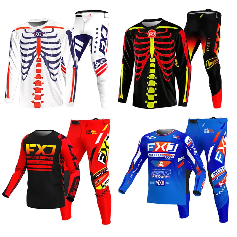 Kits de pantalones y Jersey de Motocross, traje de carreras de cross Enduro, conjunto de equipo de carreras todoterreno MX MTB MOTO, Kits para hombre y mujer