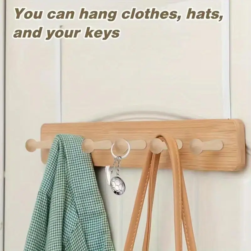 5Pcs Universal Holiday Ornament Hooks Wooden Shaker Pegs with Screw for Hanging Accessories Unfinished Wood Coat Pegs Decorative