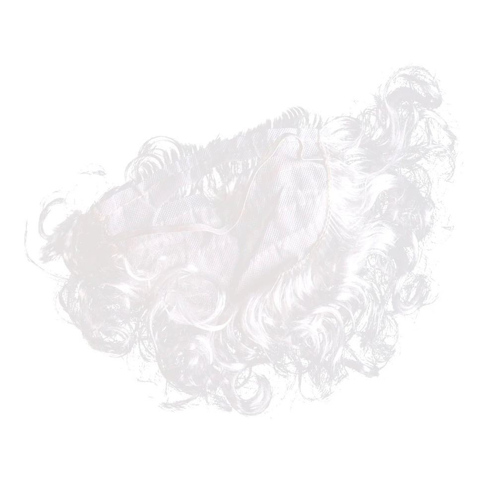 Costume da Babbo Natale con barba di Babbo Natale, oggetti di scena bianchi ricci, materiale in fibra di simulazione, accessorio cosplay per feste di Natale, durevole e di lunga durata