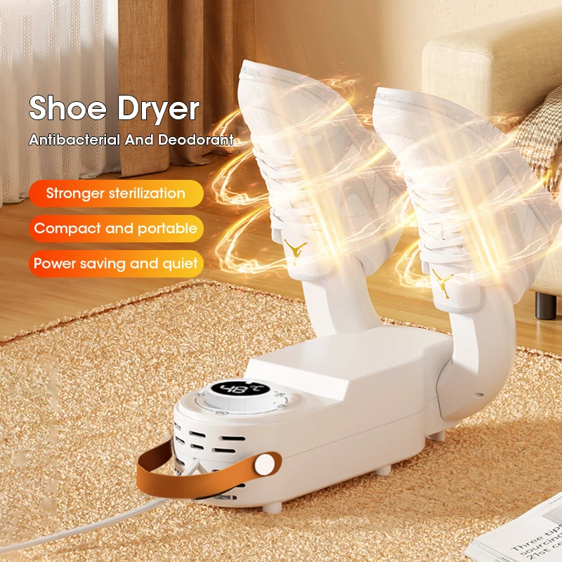 Secador de zapatos con temporizador inteligente, calentador de botas, secador ajustable telescópico UV de la UE, secador de zapatos esterilizador desodorizante de secado rápido