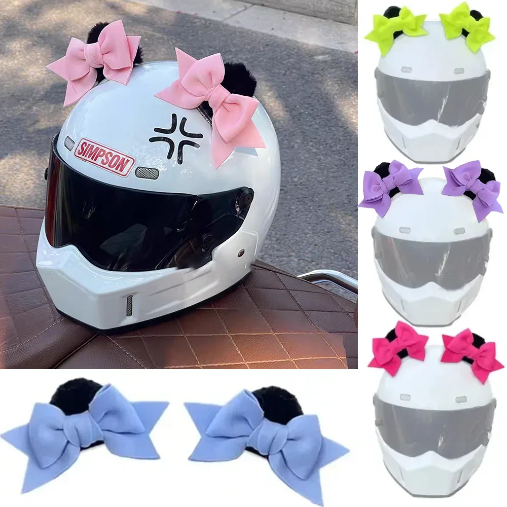 

1Pair Helmet Decoration Bow Cat Ear Bow Decoration Plush Ears Helmet Ornament 3D Headwear Helmet Accessories Fashion Bow Decor