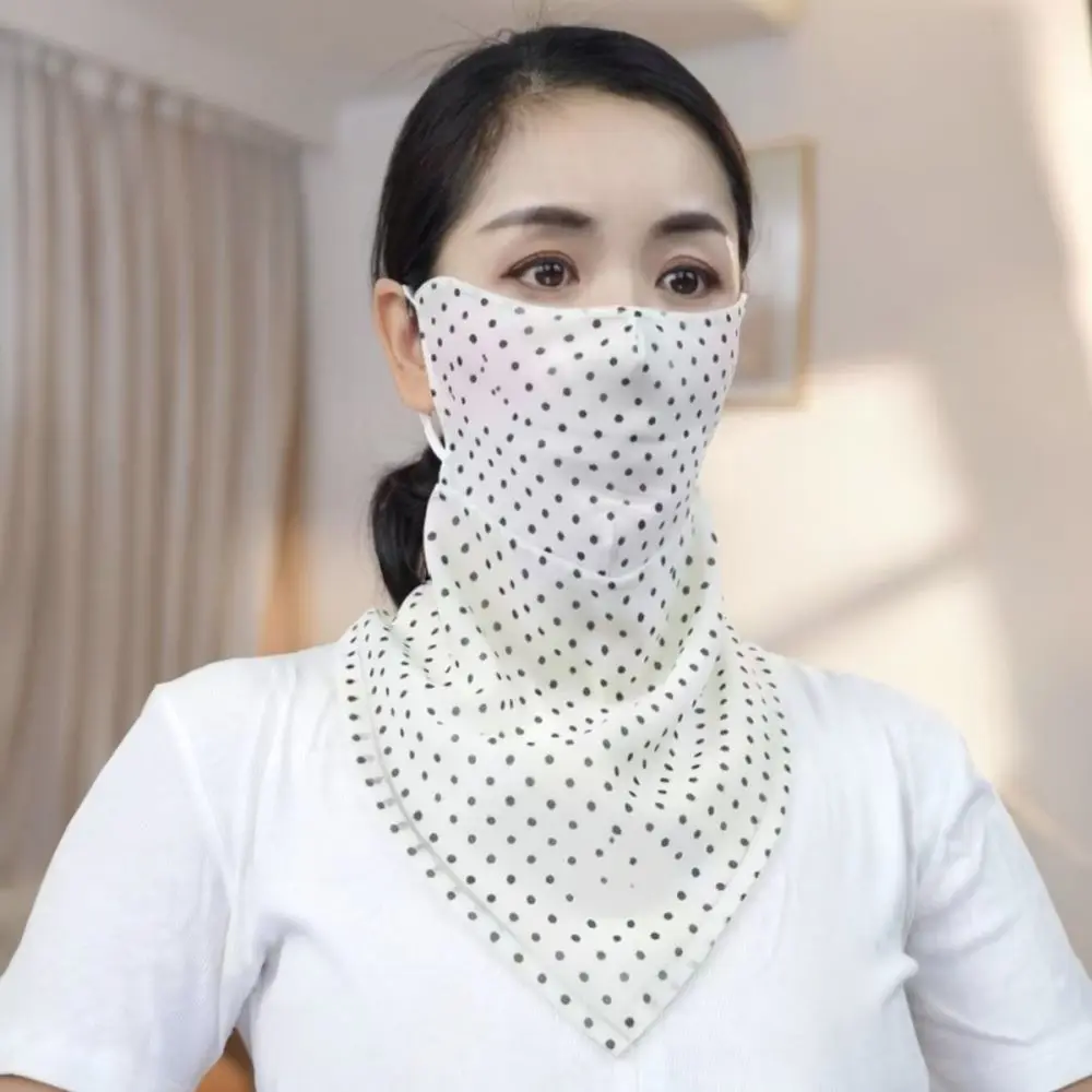 Sun Protection Triangle Mask Summer Chiffon Ear Loop Scarf Breathable Neck Cover Lightweight Outdoor UV Block Bandana