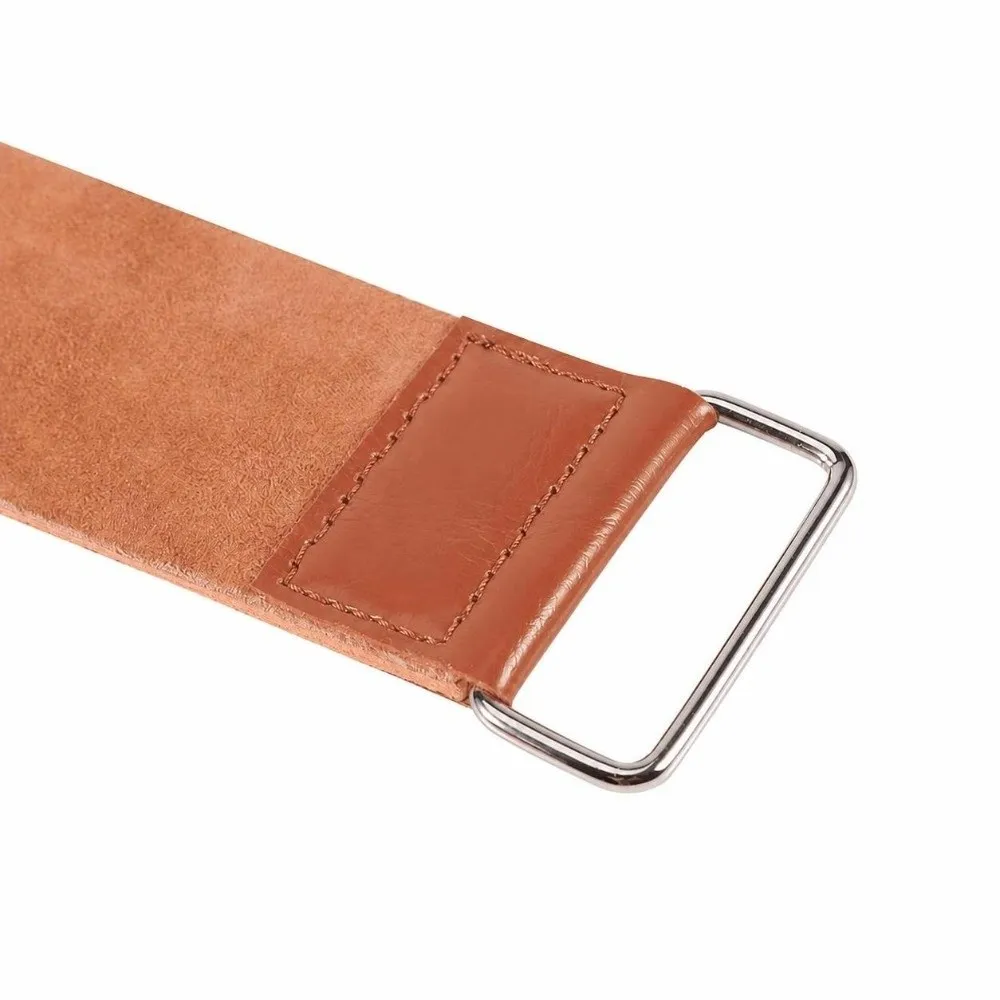 Leather Leather Razor Strop Brown Manual Using Straight Razor Strop Double-Sided Easy to Use Barber Sharpening Strop Barber