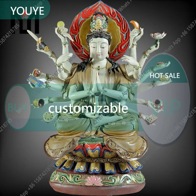 

yW Shiwan ceramic doll master craftsmanship works Chinese home door living room decoration Guanyin knickknacks 1