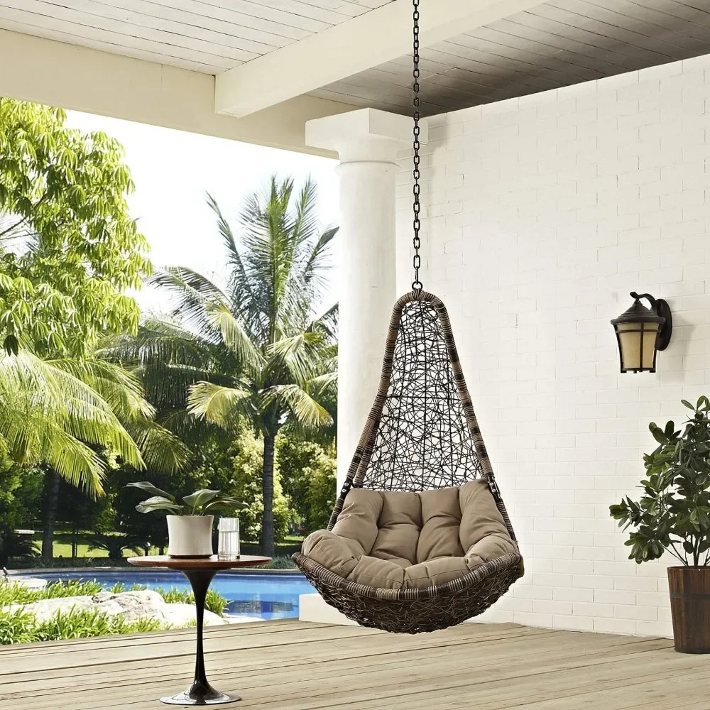 Abate Outdoor Patio Swing Chair Without Stand, Black Mocha