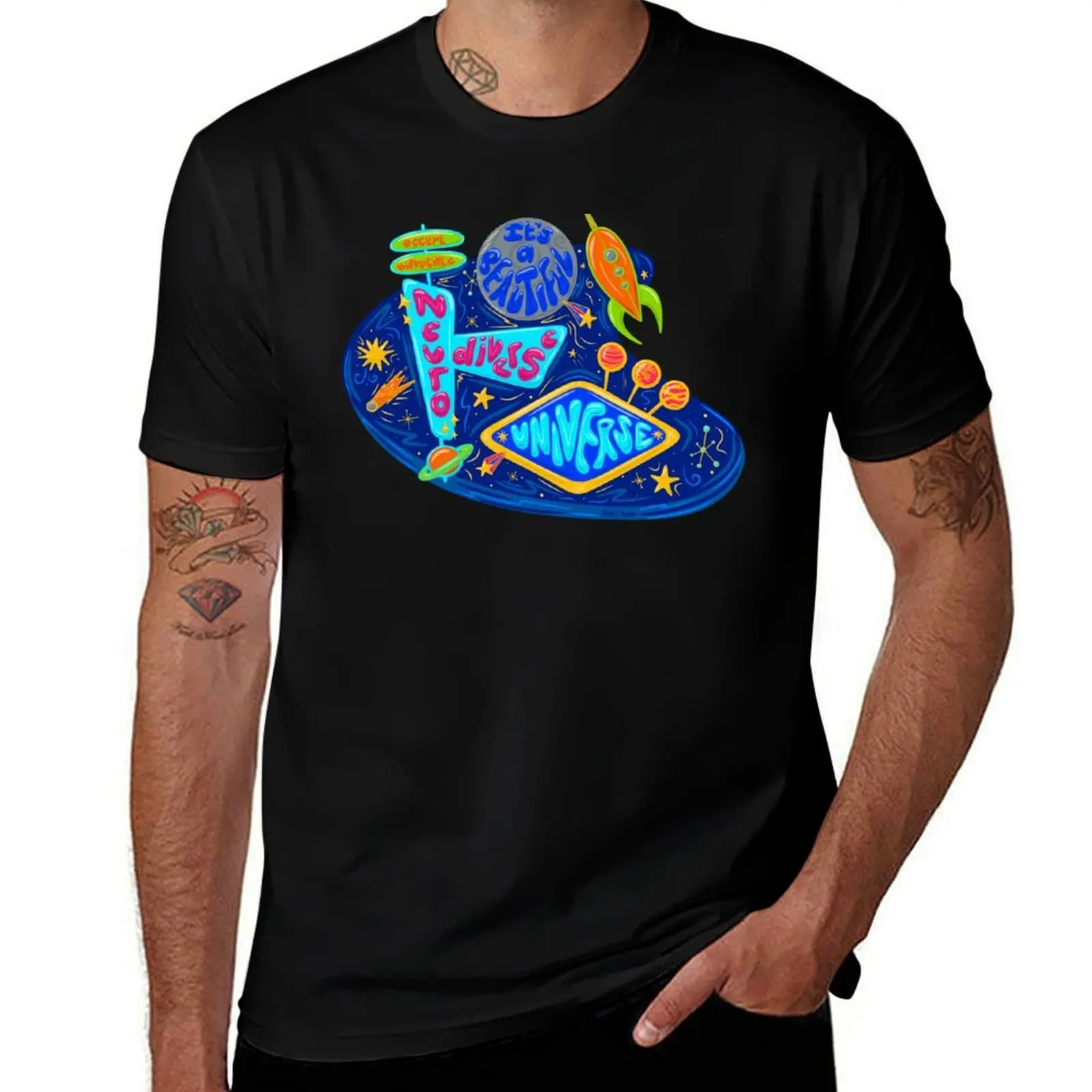 Neurodiverse Universe: Autism Acceptance T-Shirt funny t shirts man T-Shirt