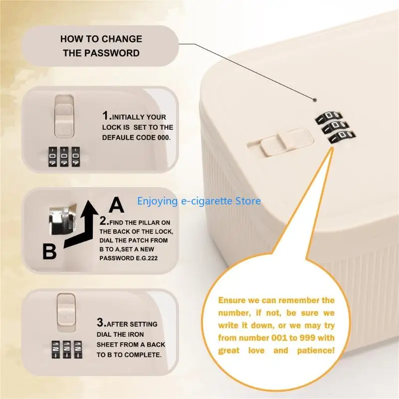 Password Lock Storage Case Stackable ABS Storage Container For Valuables Electronics Confidential Documents Y4QF