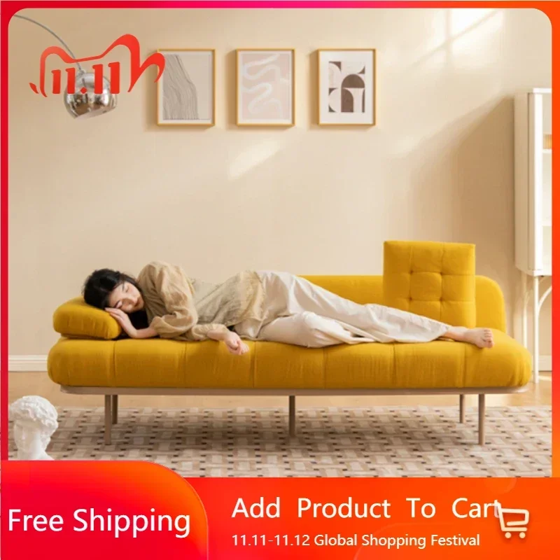 Postmodern Adults Sofas Yellow Double Adjustable Italian Designer Lounge Couch Modern Minimalist Salon Divano Trendy Furniture