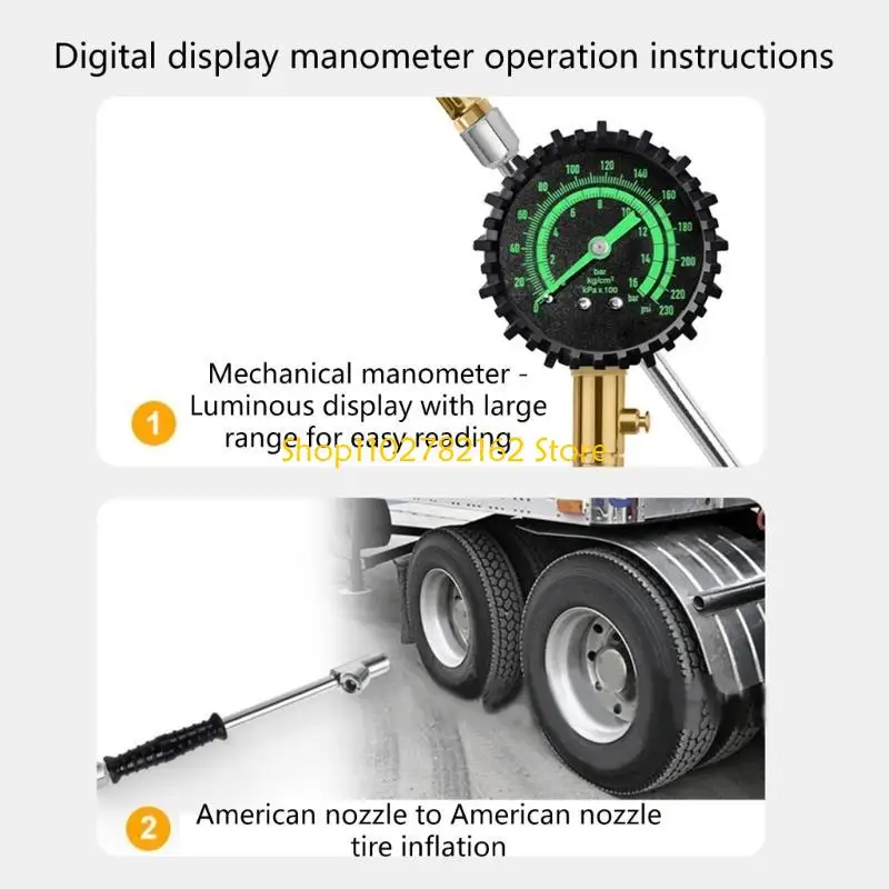 

547B Pressure Checker Digital Tire Pressure Gauge 1/4'' FNPT Adapters for Car Truck