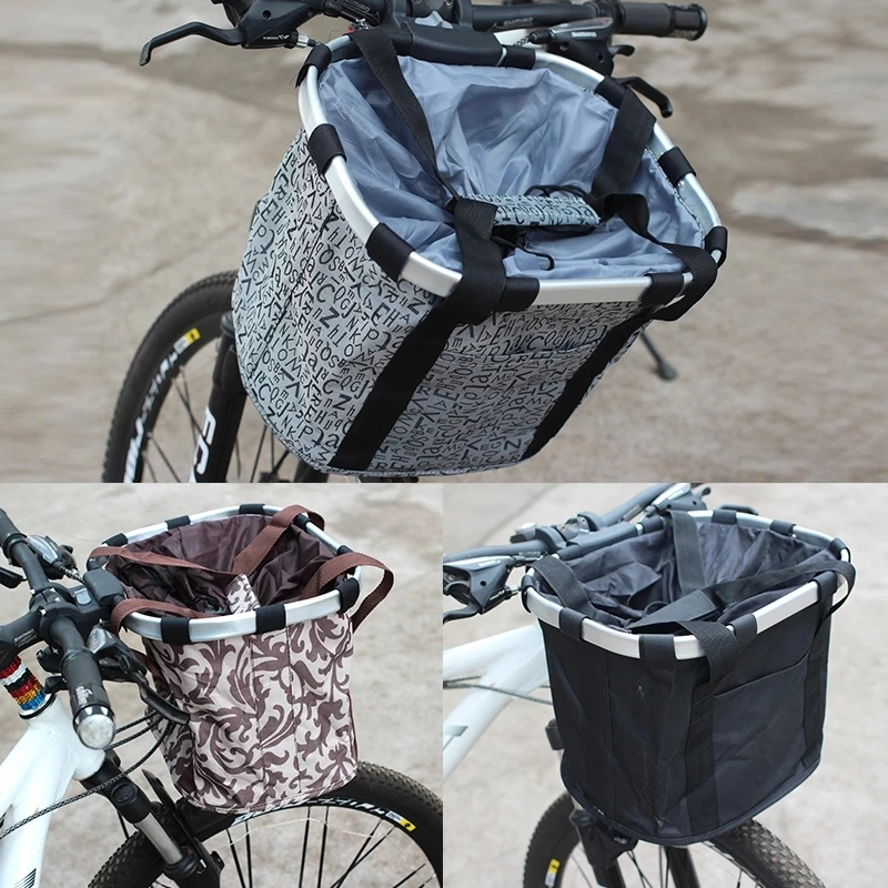 Bicycle Folding Basket Aluminum Alloy Bicycle Front Bag Bicycle Storage Basket Mountain Bike Accessories