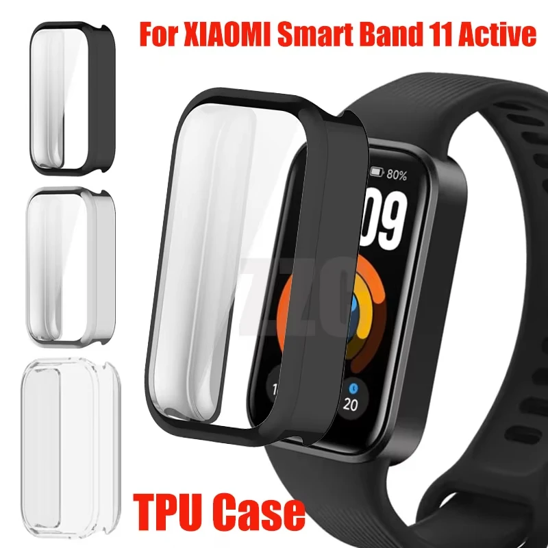 TPU Case for Xiaomi Mi Band 11 Active Smart Watch Cases Bumper Shell Cover Full Screen Protector for Miband 11 Active