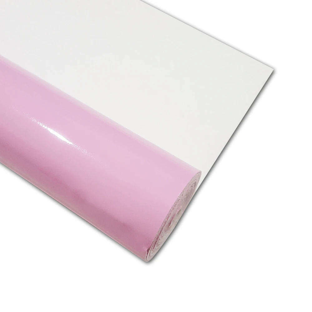 Rotolo in ecopelle liscia 50x120cm di grandi dimensioni in pelle PU rosa bianca per cantiere per borse decorazione di scarpe accessori per capelli