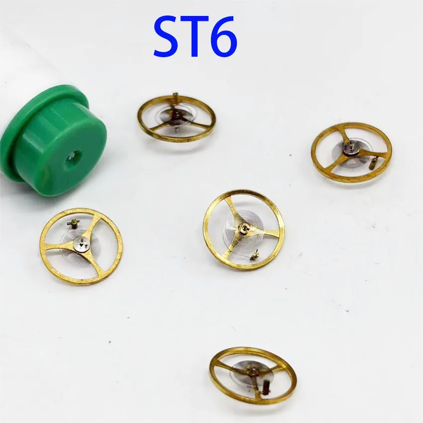 5PCS Balance Wheel Mechanical Watch Accessories Full Pendulum with Hairspring ST6 Movement Compatible Watch Parts