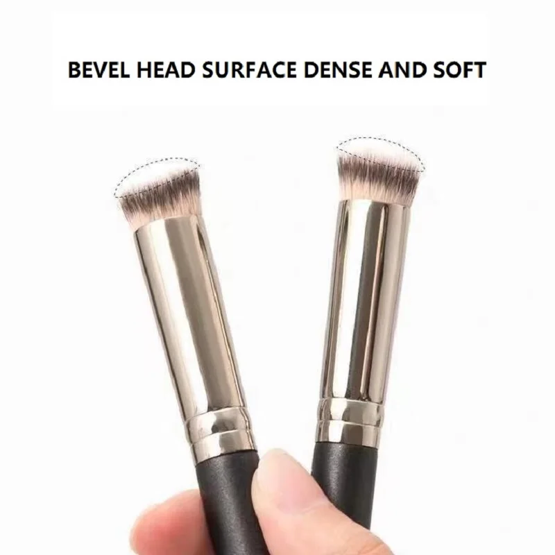 Pinceaux de maquillage pour fond de teint et anti-cernes synthétiques, brosse de contour, outil de beauté, couverture inclinée sans couture, crème liquide, cosmétiques