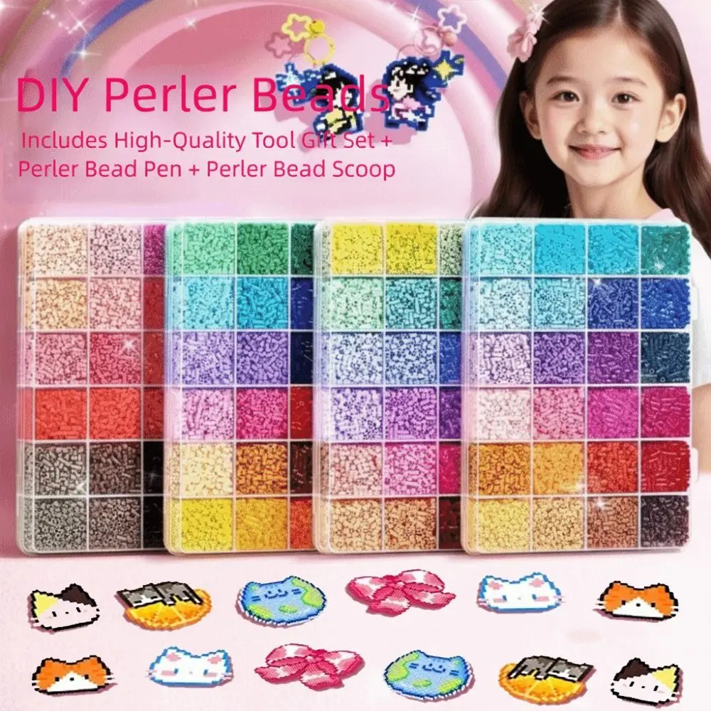 2.6 مللي متر حجم Perler حماة الخرز قسط الفاصوليا الصغيرة عالية الجودة فيوز الخرز عدة ثلاثي الأبعاد 48/72/96/120 لون #4