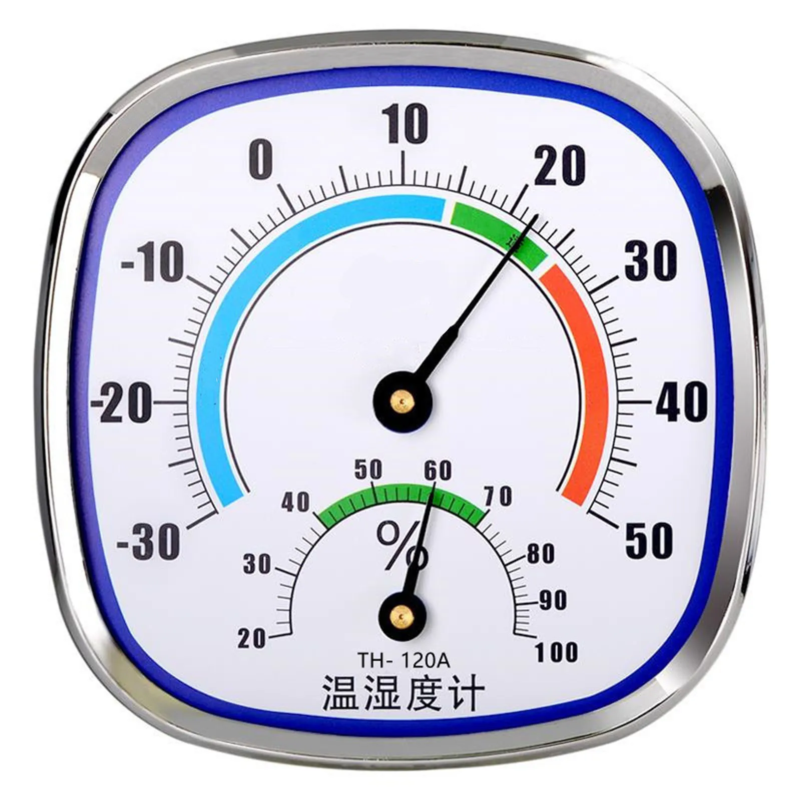 Hygrometer Thermometer Outdoor Temperature -30 - 50℃ 120x120x23mm 20 - 99%RH Gauge Humidity No Battery Required