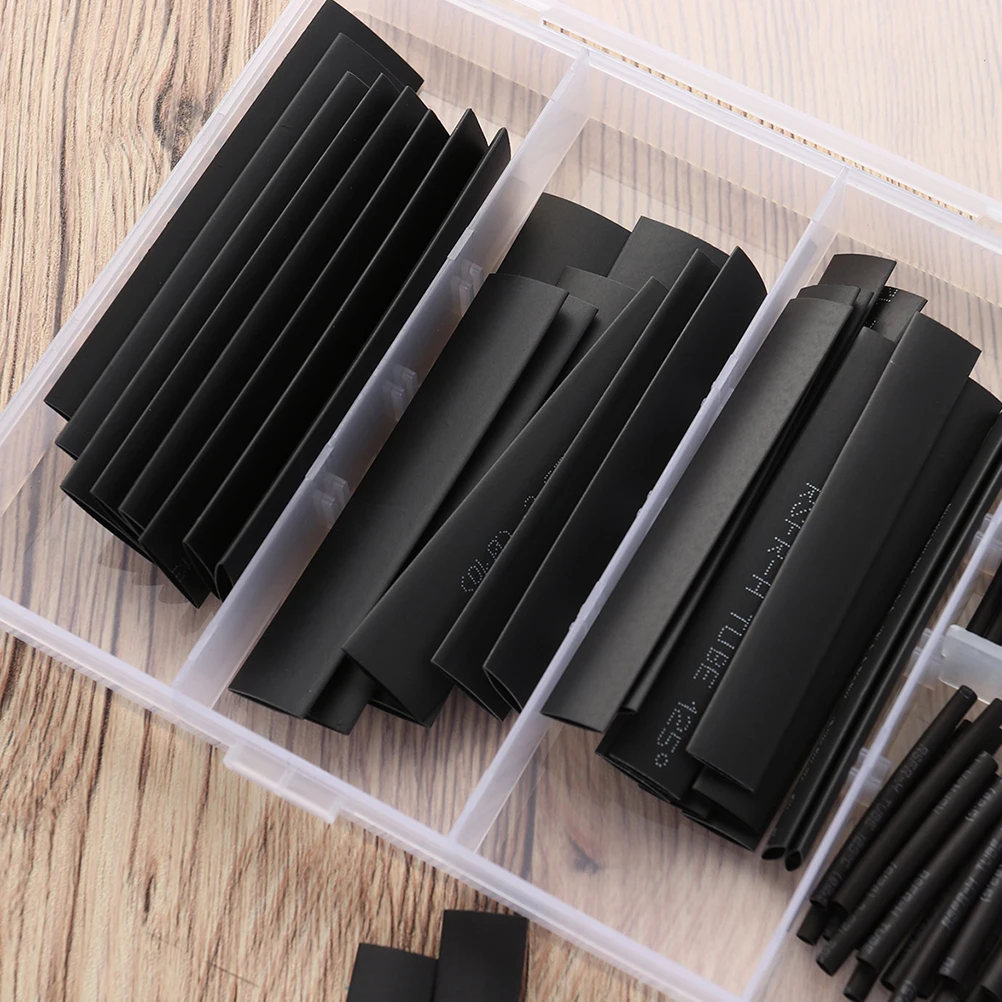 

4 Boxes Polyolefin Heat Shrink Tube Black Electrical Wrap Cable Sleeves Pe Insulation Shrinkable Tube Kit Acid Alkali Resistant