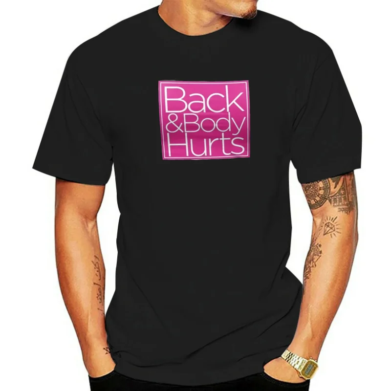 

2025summer new Funny Logo T-shirt Back & Body Hurts Short Sleeve Ultra Soft Crew Neck High-end Luxury Is for Both Men and Women
