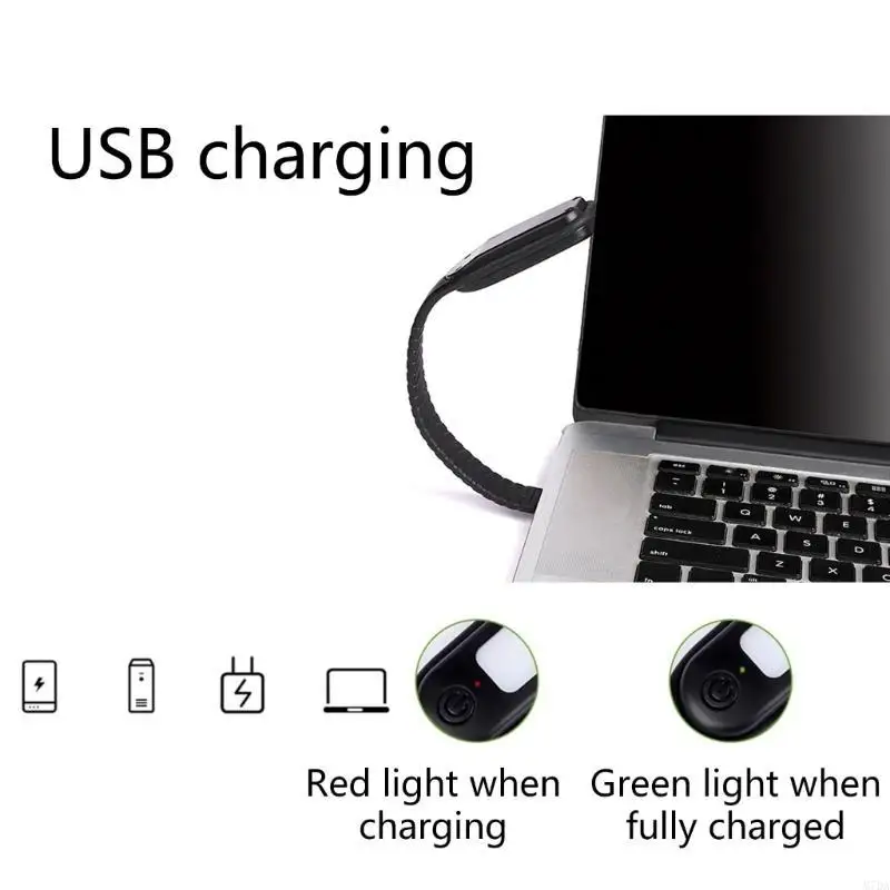 M7DA LED كتاب حماية العين ضوء قابل للتعديل مشبك صغير على مصباح مكتبي USB قابل لإعادة الشحن