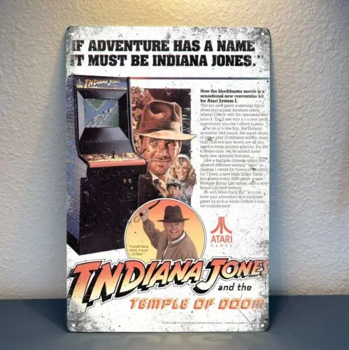 Indiana Jones Retro Video Game Metal Poster Tin Sign 20*30cm