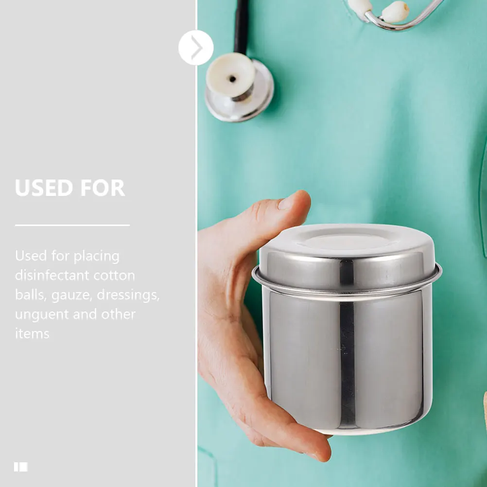 

2 Pcs Ointment Jar Silver Container Lotion Barber Cleaning Medical Bathroom Storage Jars Stainless Cream Empty Gauze