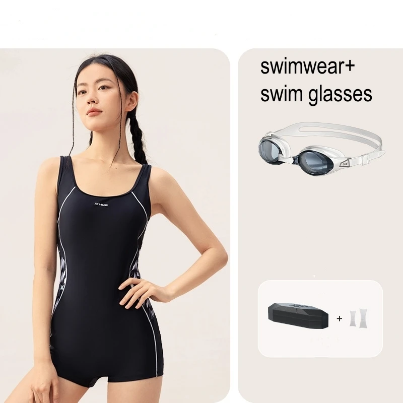 

Women One Piece Outdoor WaterProof Sports Nylon Surfing SwimWear Cap Female Professional Quick-Dry Athletic Beach SwimSuit Glass
