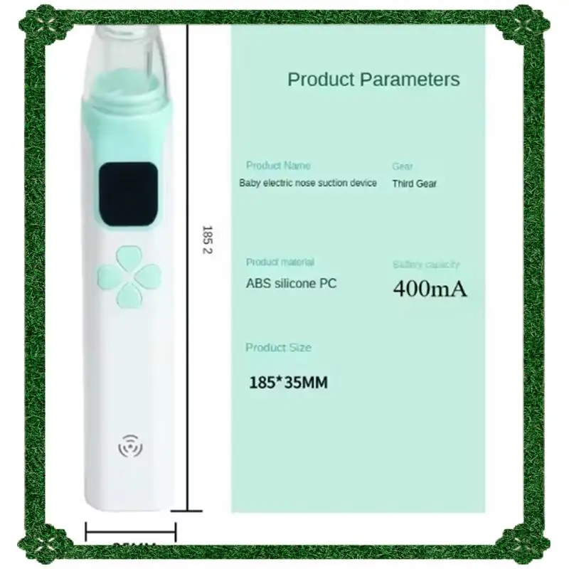 Elektryczny aspirator do nosa dla niemowląt z 24-godzinną dostawą, cichy sprzęt do usuwania kataru i zatkanych nosa, akcesoria dla noworodków.