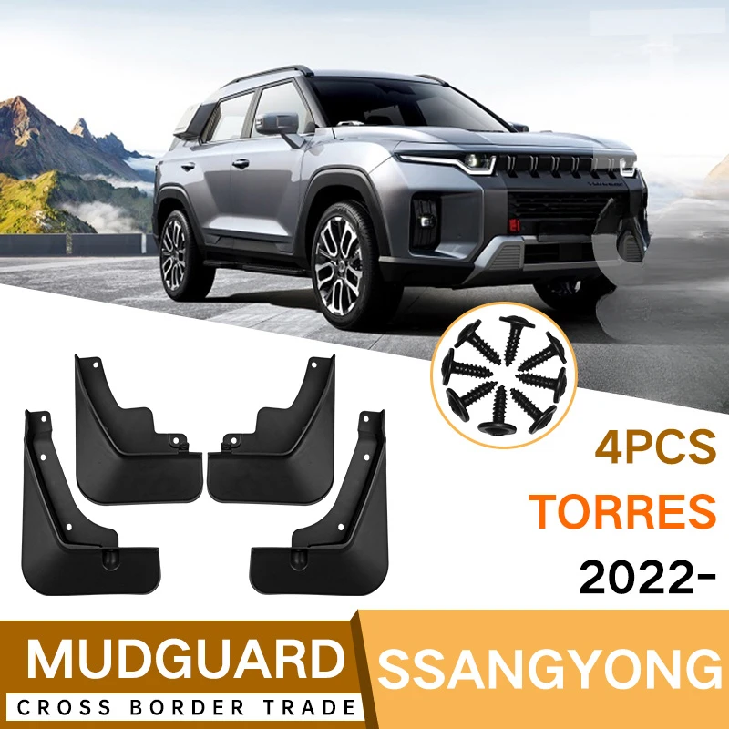 Guardabarros de coche guardabarros para Ssangyong Torres 2022 guardabarros guardabarros salpicaduras accesorios de guardabarros