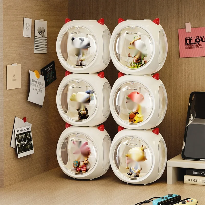 

Dust-proof and moisture-proof blind box hand-held storage box Little Devil transparent display rack single space capsule ornamen