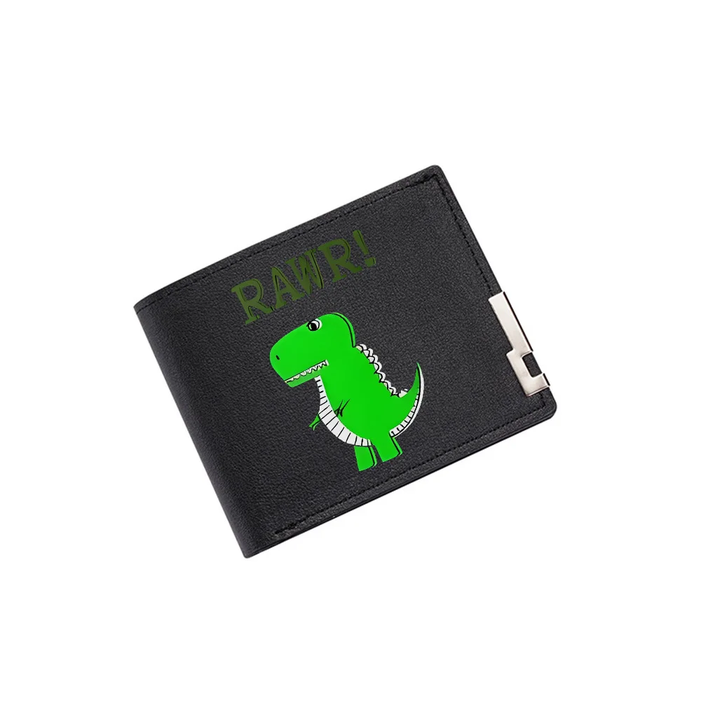 

Green dinosaur says 'RAWr'! Cute cartoon Men's Wallet Printing Design Simple Modern Stylish Business Father's Boyfriend's Christ