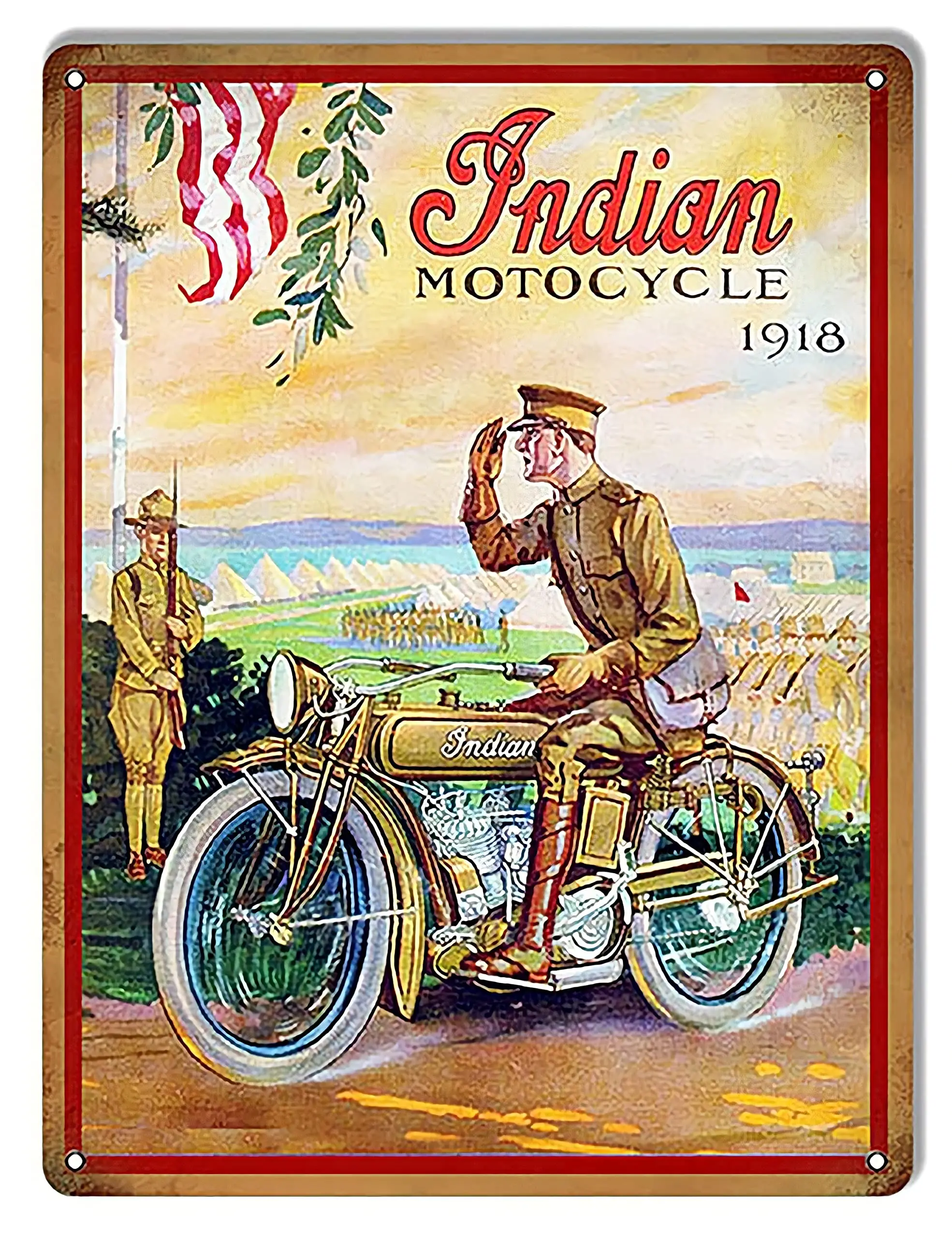 Mit Soldat im Jahr 1918 Vintage-Schild, lustiges Blechschild, Bar, Kneipe, Diner, Café, Wanddekoration, Heimdekoration, Kunstposter, Retro-Vintage-Stil