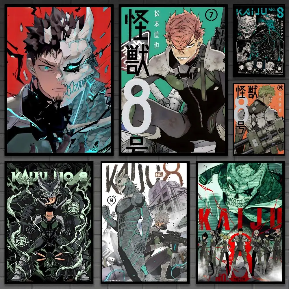 k-Kaiju No.8 heißes Anime-Poster, vielseitige HD-wasserfeste Wandkunst, selbstklebende Dekoration für jeden Raum, ideales Geschenk